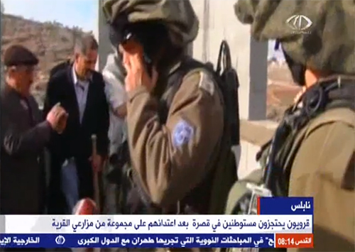 تقرير فضائية فلسطين اليوم عن احتجاز اهالي قصرة لعشرات المستوطنين